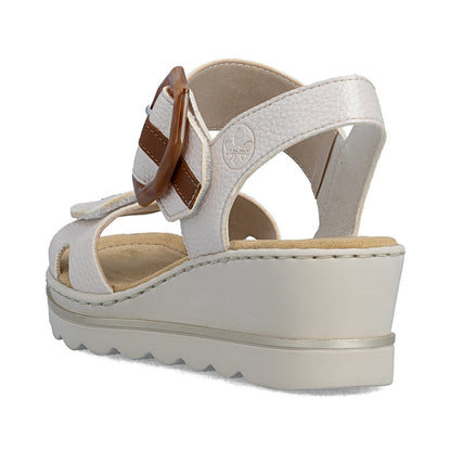 Rieker 67476-91 Pearl F 1/2 Fit Slingback Wedge Sandals