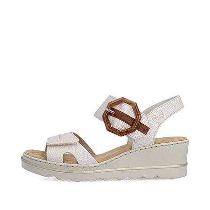 Rieker 67476-91 Pearl F 1/2 Fit Slingback Wedge Sandals