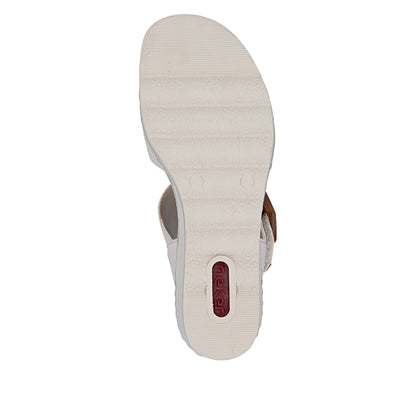 Rieker 67476-91 Pearl F 1/2 Fit Slingback Wedge Sandals