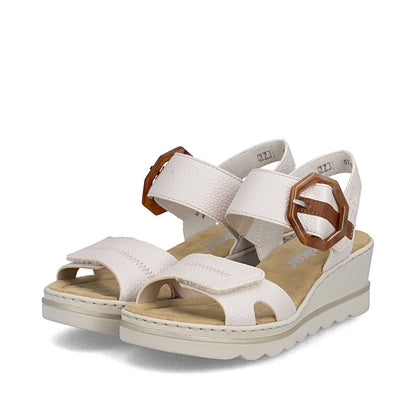 Rieker 67476-91 Pearl F 1/2 Fit Slingback Wedge Sandals
