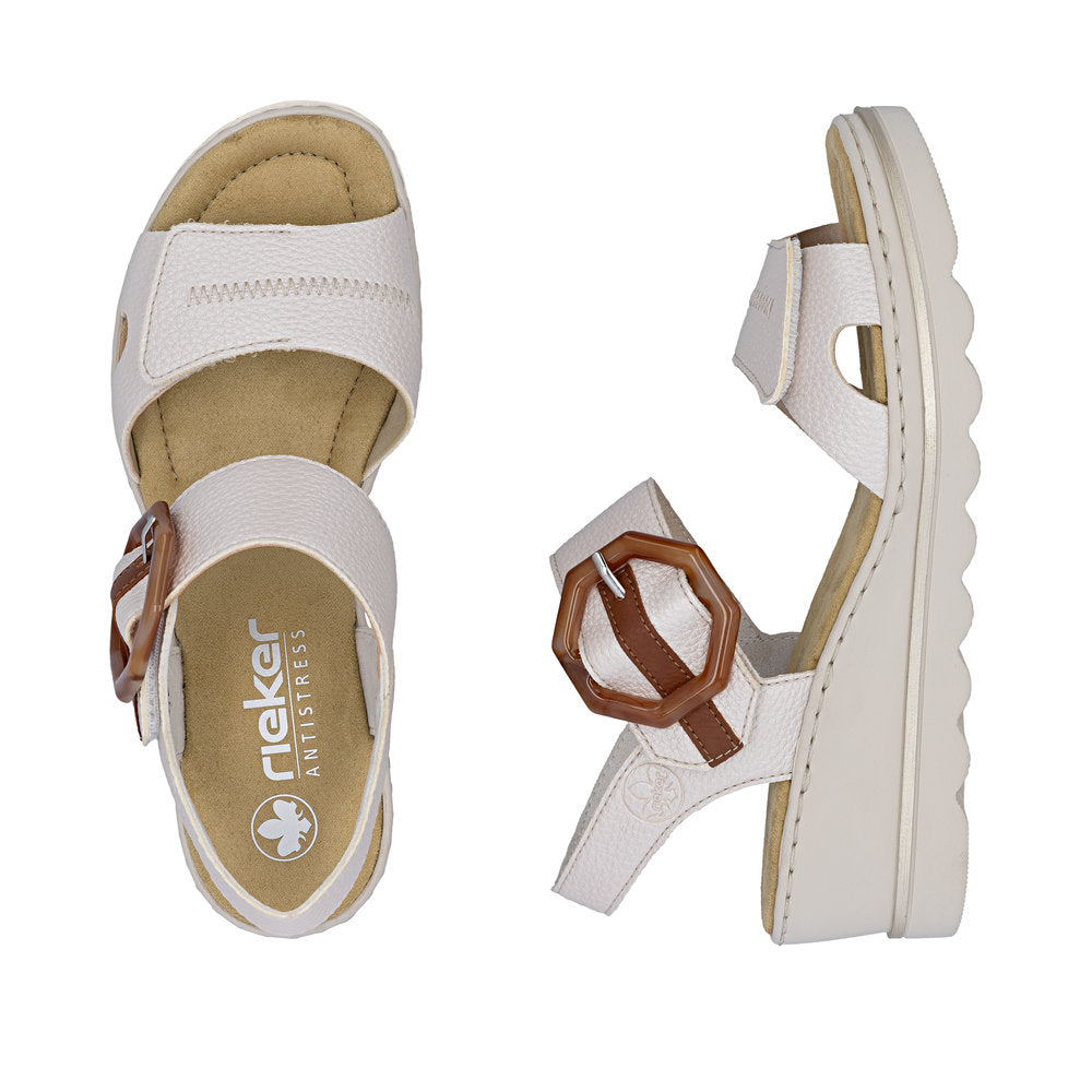 Rieker 67476-91 Pearl F 1/2 Fit Slingback Wedge Sandals