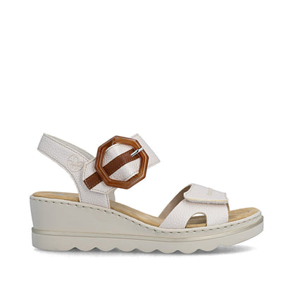 Rieker 67476-91 Pearl F 1/2 Fit Slingback Wedge Sandals