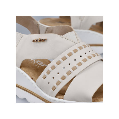 Rieker 67489-60 Cream Beige Wedge Slingback Sandals