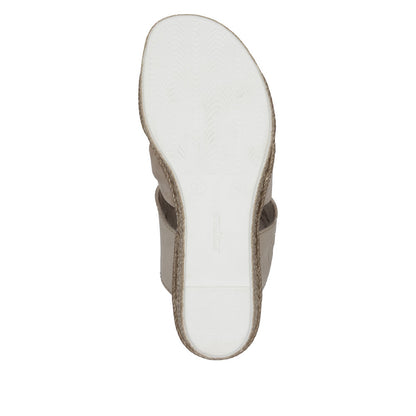 Rieker 68789-62 Ginger Beige Bow Slip On Wedge Sandals