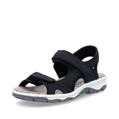 Rieker 68866-14 Navy & Black Velcro Sandals with Slingback Strap