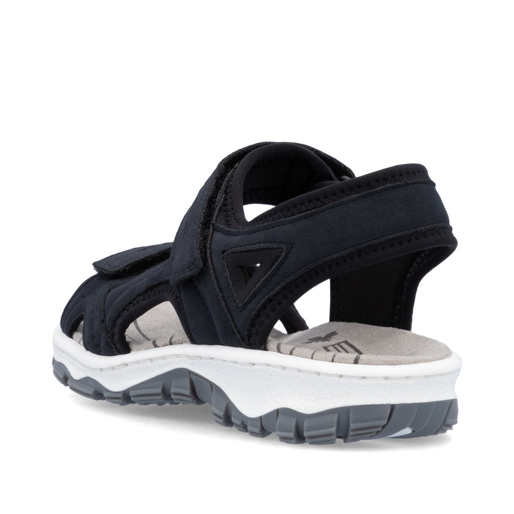 Rieker 68866-14 Navy & Black Velcro Sandals with Slingback Strap