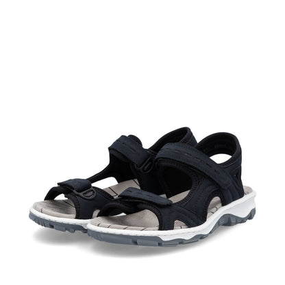 Rieker 68866-14 Navy & Black Velcro Sandals with Slingback Strap