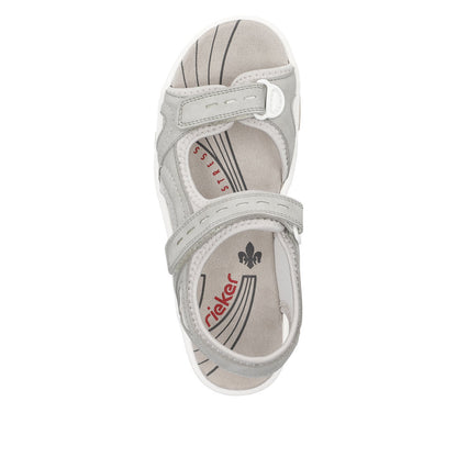 Rieker 68866-40 Grey Velcro Slingback Sandals