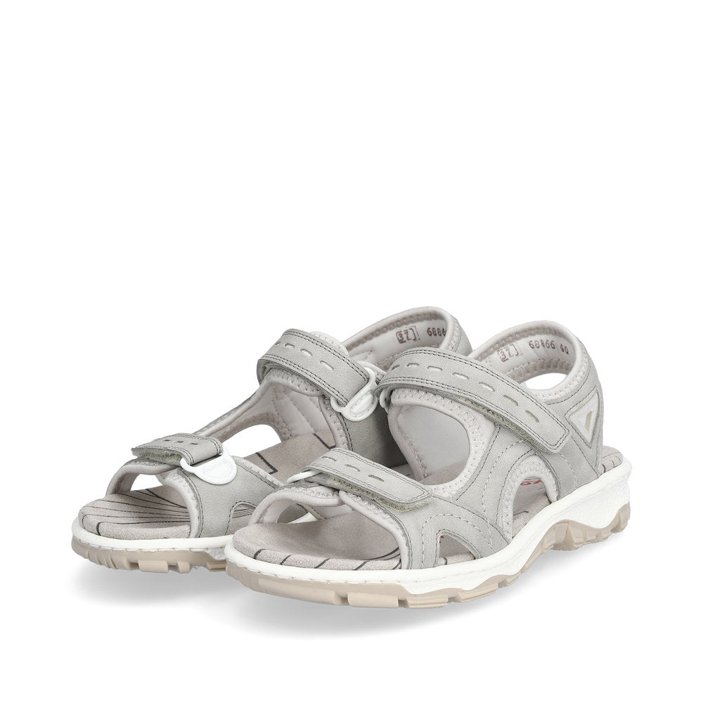 Rieker 68866-40 Grey Velcro Slingback Sandals