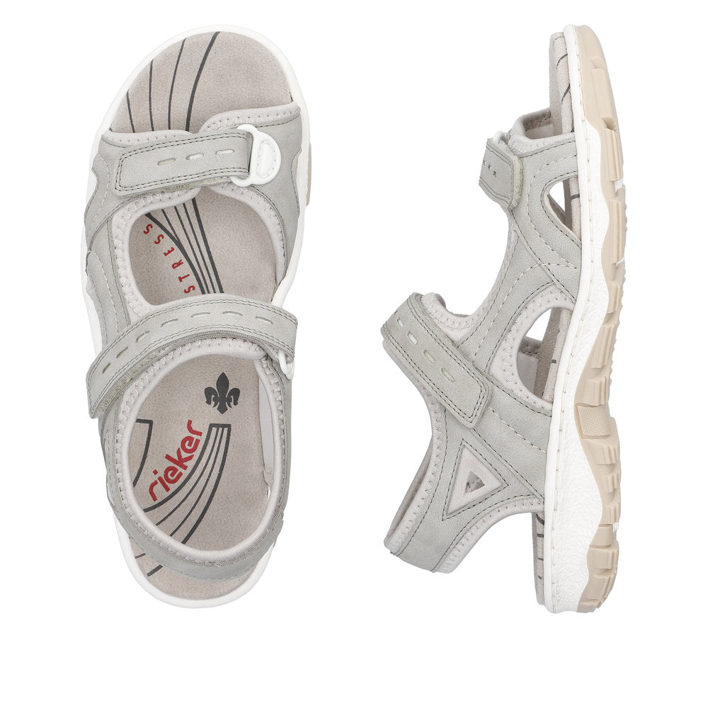 Rieker 68866-40 Grey Velcro Slingback Sandals