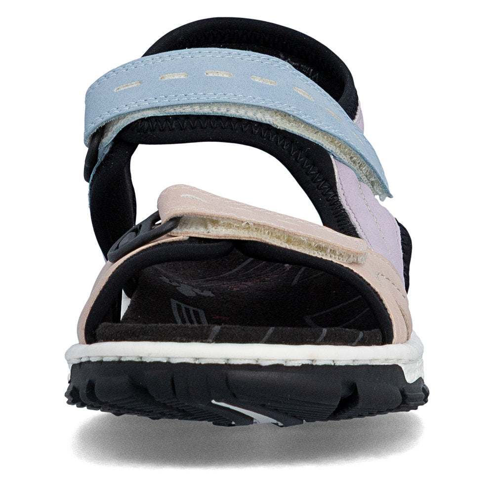 Rieker 68866-93 Mauve, Blue & Black Combi E 1/2 Fit Slingback Sandals