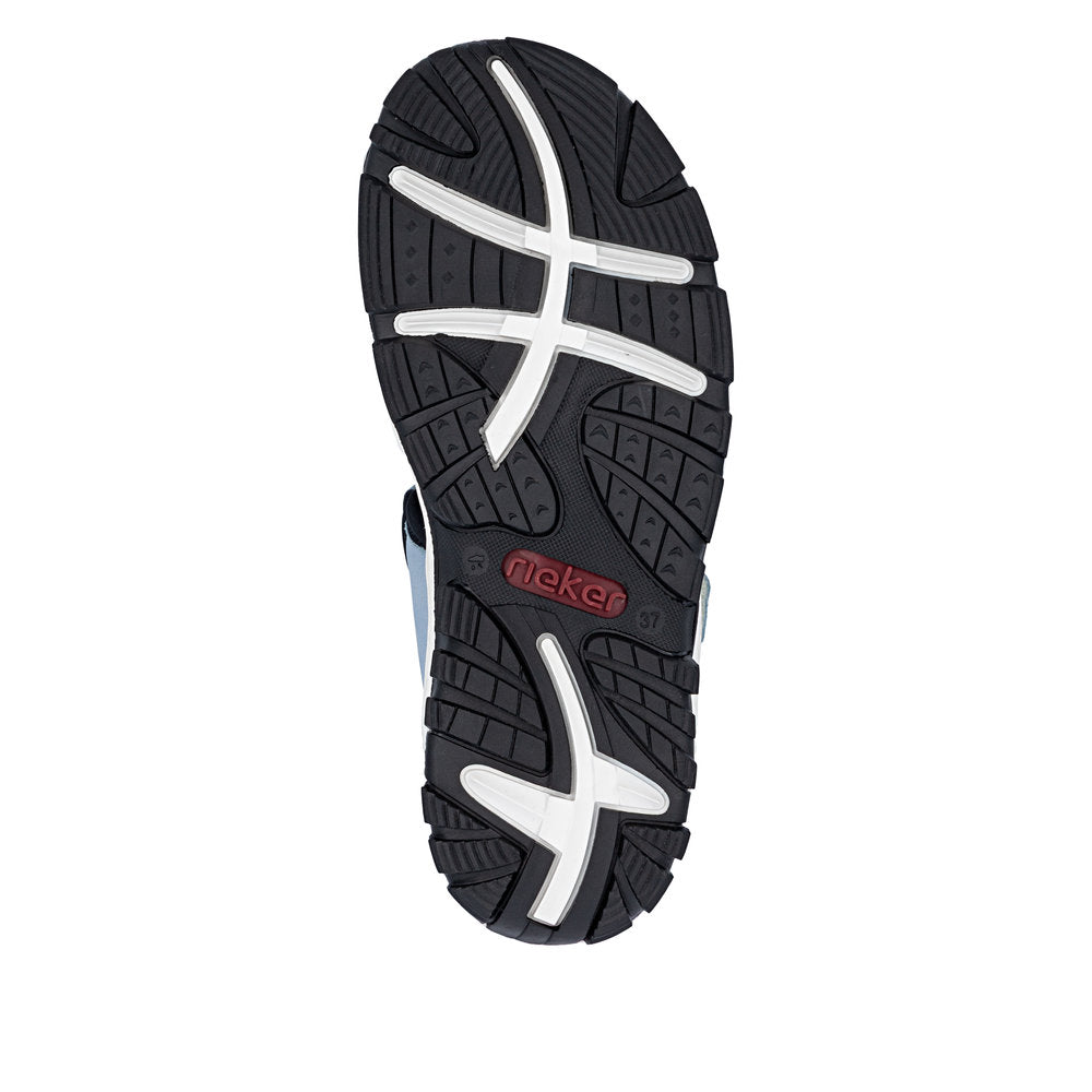 Rieker 68866-93 Mauve, Blue & Black Combi E 1/2 Fit Slingback Sandals