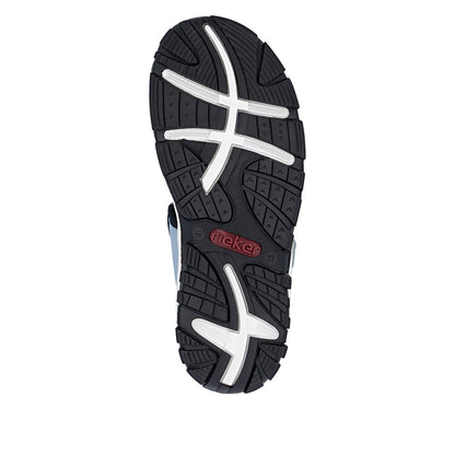 Rieker 68866-93 Mauve, Blue & Black Combi E 1/2 Fit Slingback Sandals
