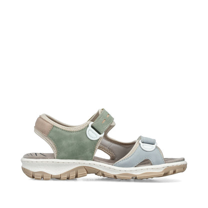 Rieker 68866-94 Blue, Cream & Nude Combi E 1/2 Fit Slingback Sandals