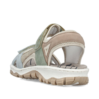 Rieker 68866-94 Blue, Cream & Nude Combi E 1/2 Fit Slingback Sandals
