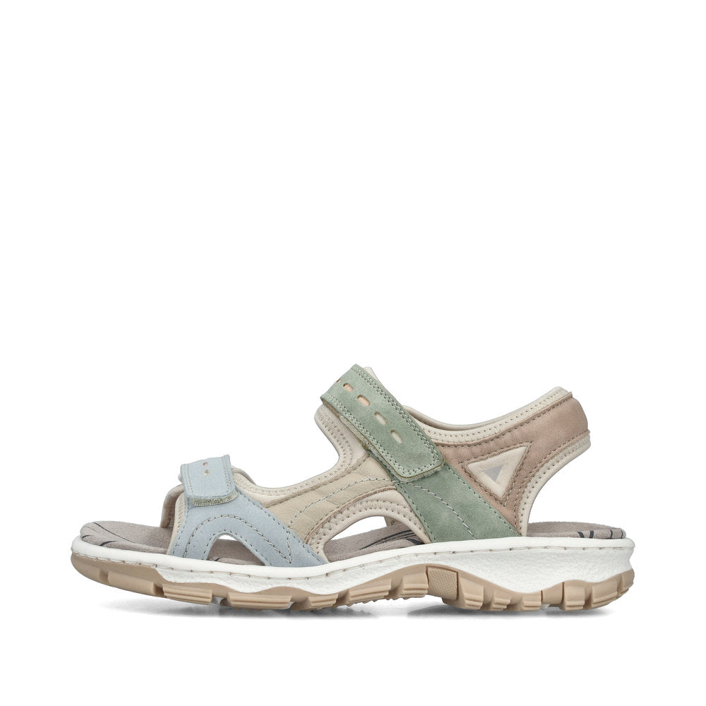 Rieker 68866-94 Blue, Cream & Nude Combi E 1/2 Fit Slingback Sandals