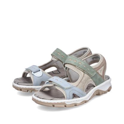Rieker 68866-94 Blue, Cream & Nude Combi E 1/2 Fit Slingback Sandals