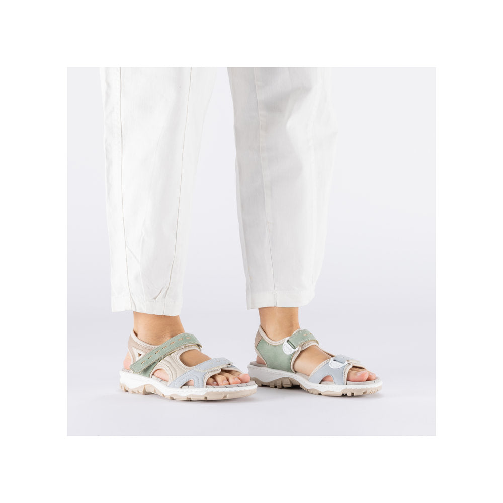 Rieker 68866-94 Blue, Cream & Nude Combi E 1/2 Fit Slingback Sandals