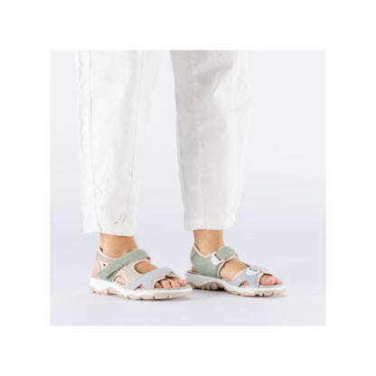 Rieker 68866-94 Blue, Cream & Nude Combi E 1/2 Fit Slingback Sandals