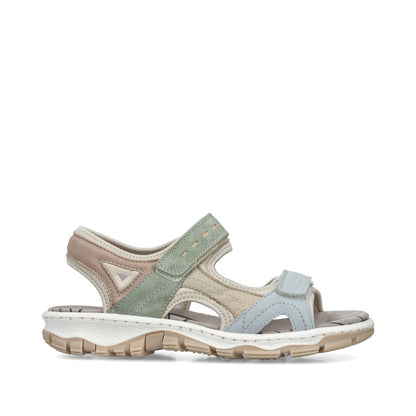 Rieker 68866-94 Blue, Cream & Nude Combi E 1/2 Fit Slingback Sandals