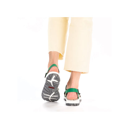 Rieker 68871-52 Green Velcro Slingback Sandals