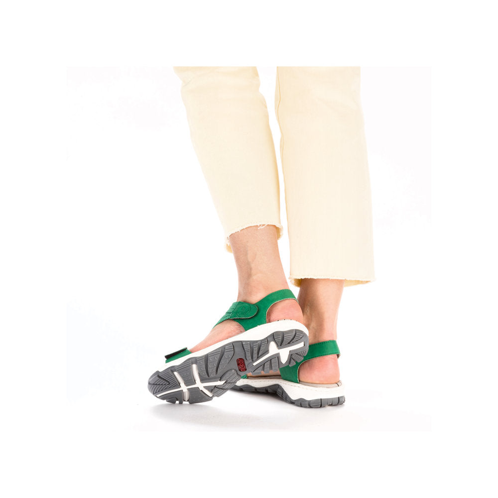 Rieker 68871-52 Green Velcro Slingback Sandals