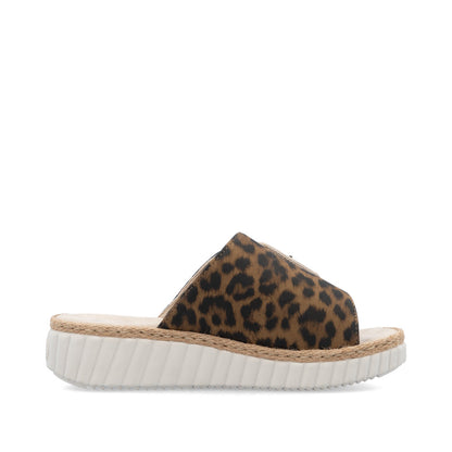 Rieker 69253-92 Leopard H Fit Slip On Sandals