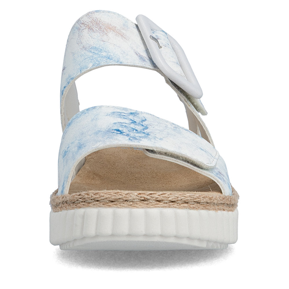 Rieker 69260-90 Blue Multi H Fit Velcro Sandals with Slingback Strap