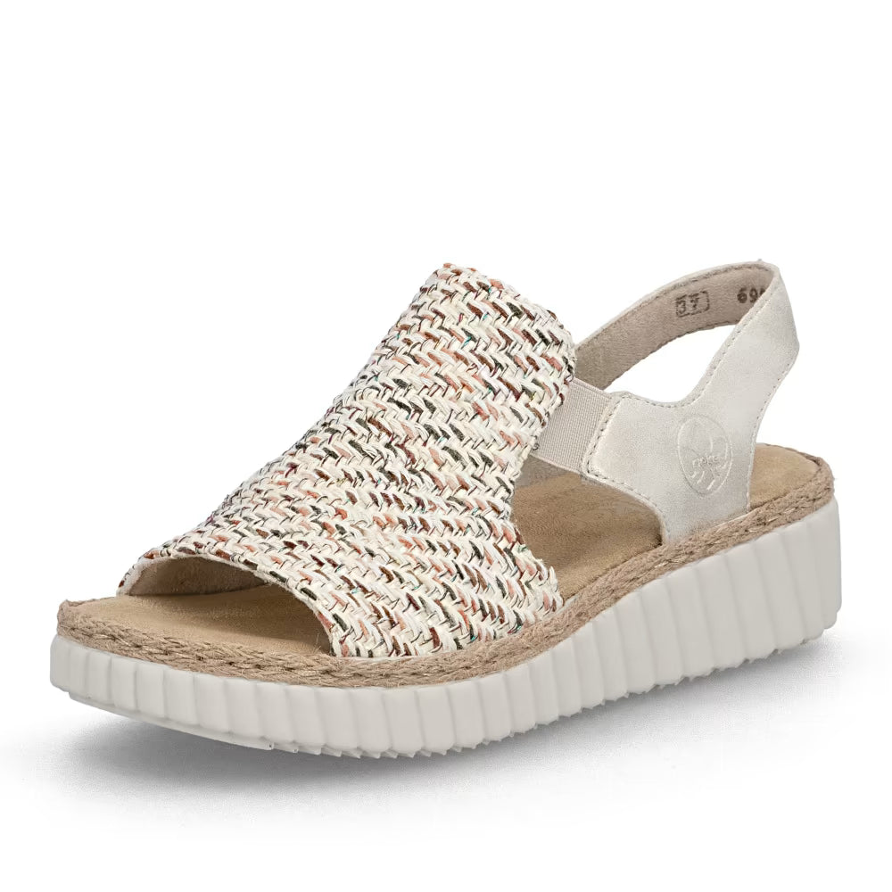 Rieker 69276-60 Beige H Fit Sandals with Slingback Strap