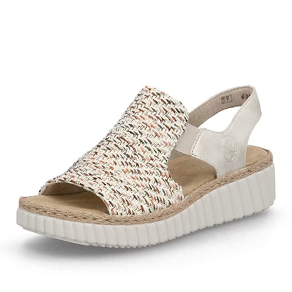 Rieker 69276-60 Beige H Fit Sandals with Slingback Strap