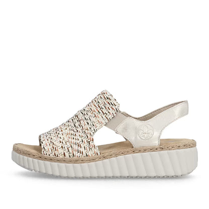Rieker 69276-60 Beige H Fit Sandals with Slingback Strap