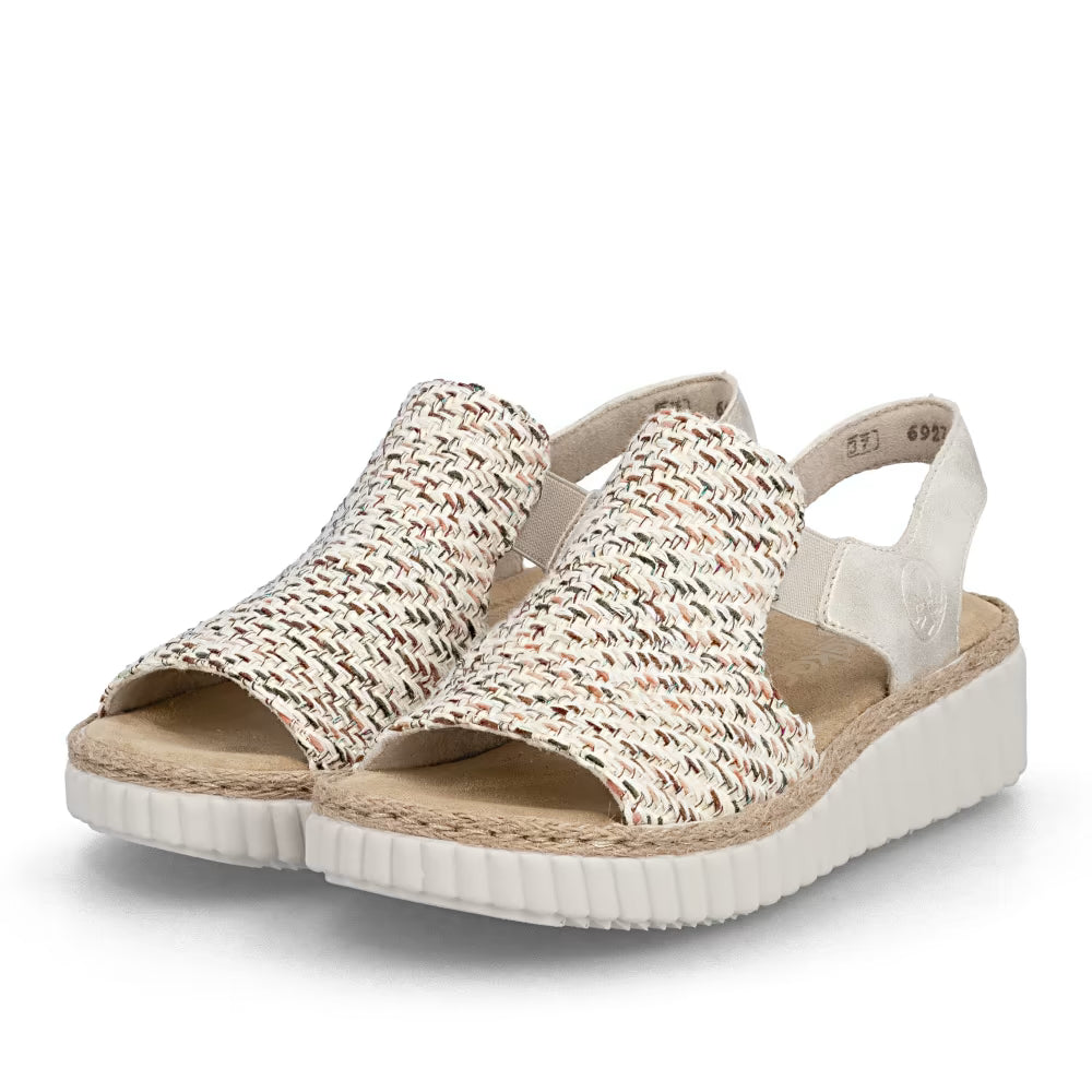 Rieker 69276-60 Beige H Fit Sandals with Slingback Strap