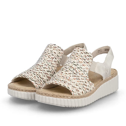 Rieker 69276-60 Beige H Fit Sandals with Slingback Strap