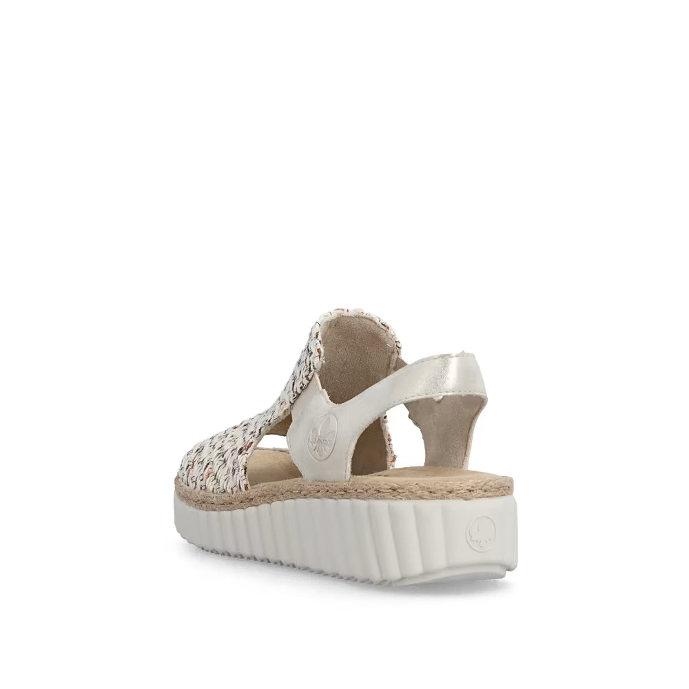 Rieker 69276-60 Beige H Fit Sandals with Slingback Strap