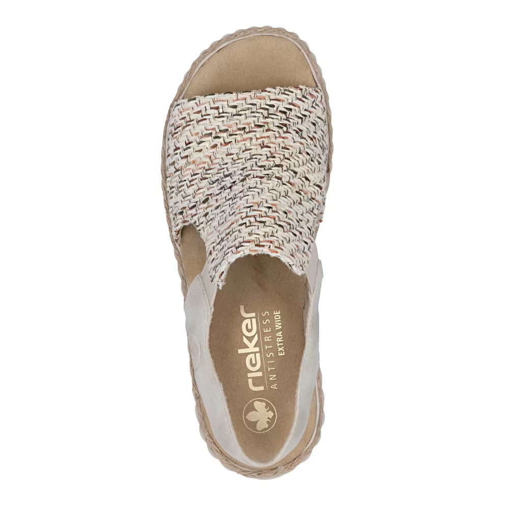 Rieker 69276-60 Beige H Fit Sandals with Slingback Strap