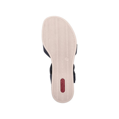 Rieker 69450-14 Navy F 1/2 Fit Wedge Slingback Sandals