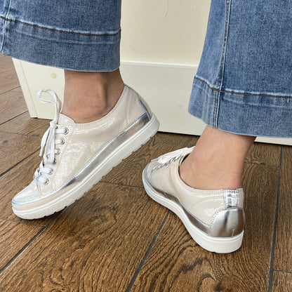 Caprice 9-23654-42-130 Snow Combi Lace Trainers