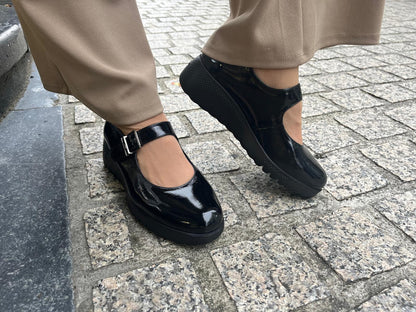 Fluchos F2247 Naplack Black Wedge Mary Jane