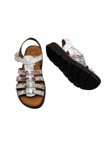 The Shoe Parlour by Phelans Shoes 700-55 White/Pastel Velcro Sandals