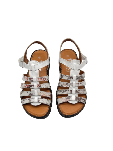 The Shoe Parlour by Phelans Shoes 700-55 White/Pastel Velcro Sandals