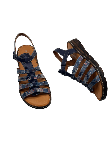 The Shoe Parlour by Phelans Shoes 700-55 Navy/Pastel Velcro Sandals