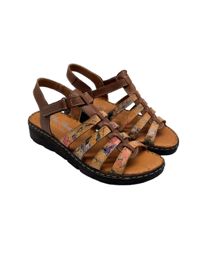 The Shoe Parlour by Phelans Shoes 700-55 Tan/Pastel Velcro Sandals