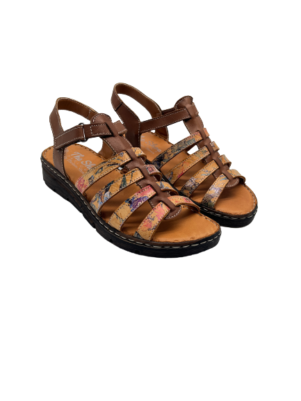 The Shoe Parlour by Phelans Shoes 700-55 Tan/Pastel Velcro Sandals