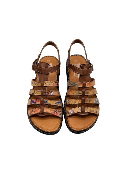 The Shoe Parlour by Phelans Shoes 700-55 Tan/Pastel Velcro Sandals