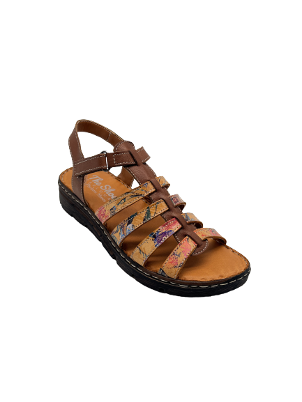 The Shoe Parlour by Phelans Shoes 700-55 Tan/Pastel Velcro Sandals