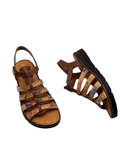 The Shoe Parlour by Phelans Shoes 700-55 Tan/Pastel Velcro Sandals