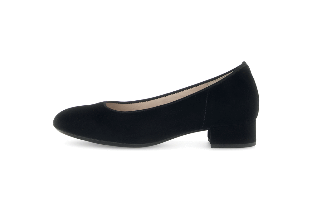Gabor 71.421.17 Black Suede Block Heels