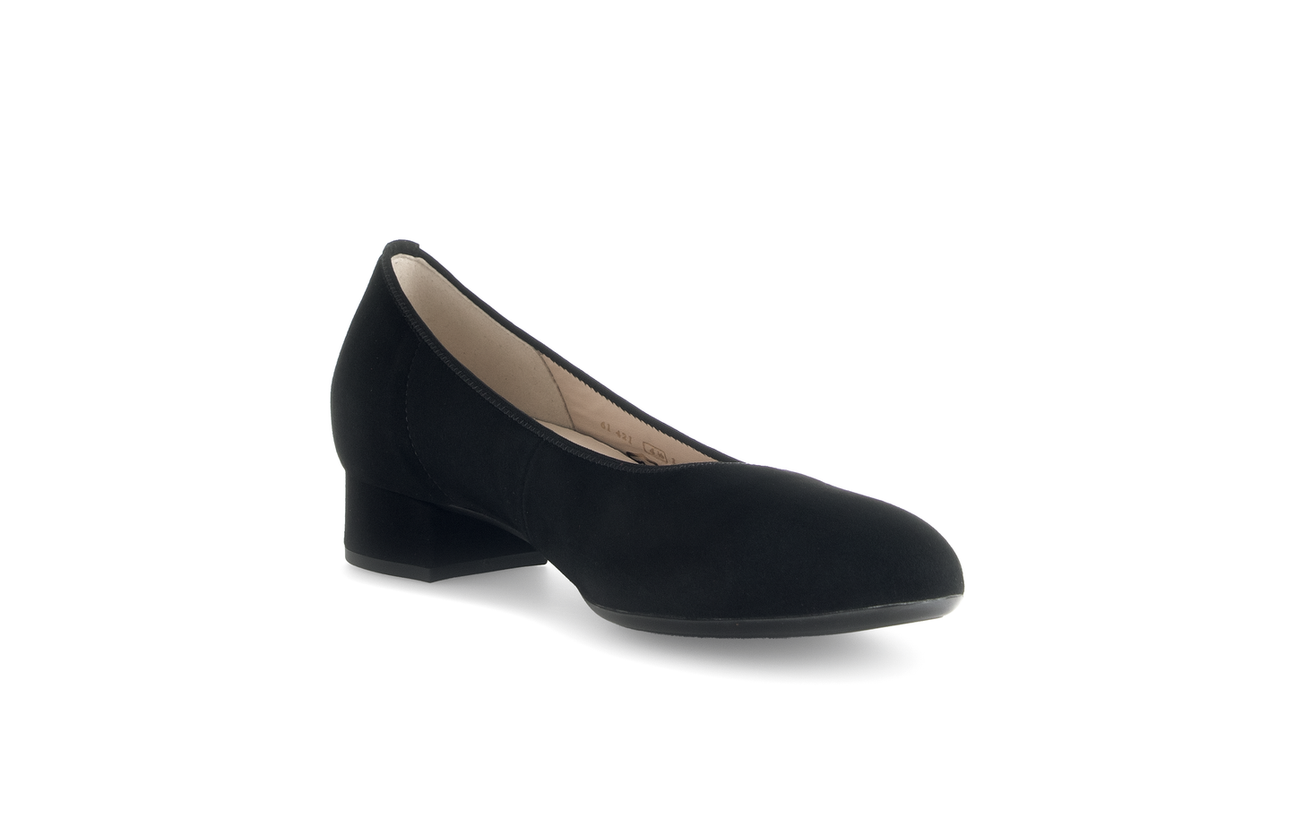 Gabor 71.421.17 Black Suede Block Heels