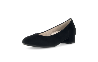 Gabor 71.421.17 Black Suede Block Heels
