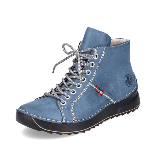 Rieker 71510-14 Royal Blue Boots with Grey Laces